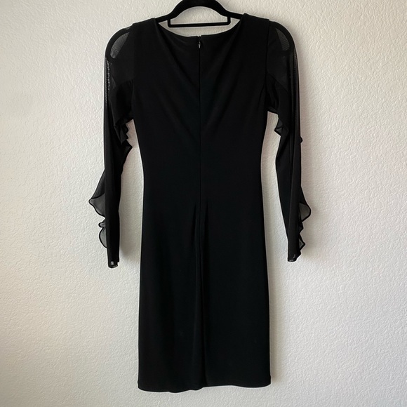Gorgeous Ralph Lauren Black Dress with Sheer Sleeves Size 0. Never worn. - Picture 3 of 4